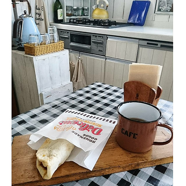 Kitchen,セリア,おうちカフェ,男前もナチュラルも好き,テーブルクロス,カフェボード hiromi0302の部屋