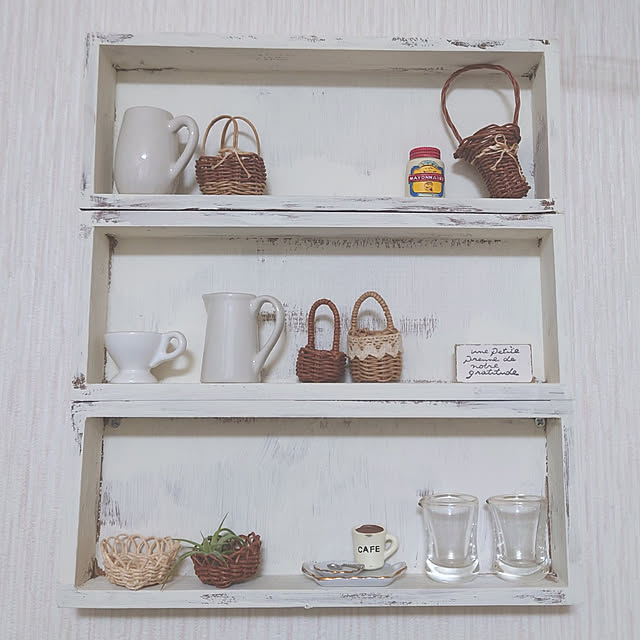 Entrance,お気に入りのかご・バスケット,DIY,たなDIY,手作り,クラフトバンド,かご,ミニチュア,ミニチュア雑貨,エアープランツ,チランジア イオナンタ,チランジアの子株 miho.okuの部屋