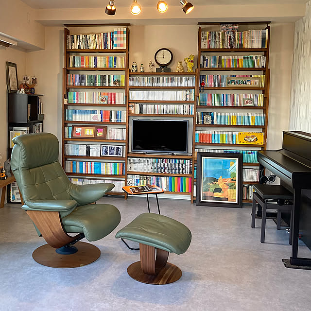 My Shelf,電子ピアノ,書斎,壁面本棚,壁面収納,おうちをキレイに保つ習慣 marukoの部屋