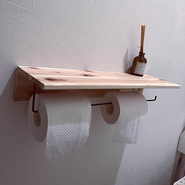 Bathroom,アイアンバー,金切りノコギリ,10分でできる,100均,Daiso,アウトドアインテリア,DIY,seria,ひのき,L字金具,全て100均,ペーパーホルダーDIY NEKOARUKIの部屋