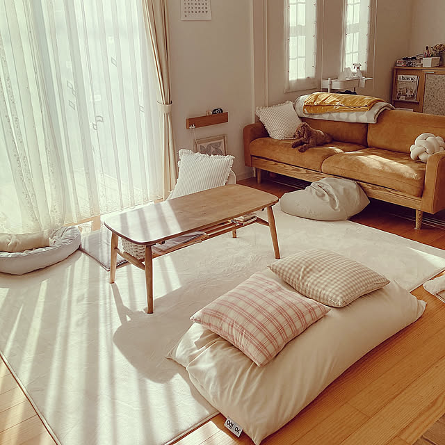 Lounge,冬支度,ヨギボー,しまむらのラグ,しまむら,ファイバーヒートラグ,犬と暮らす家,いぬと暮らす,ラグ,ヨギボーのある生活 satomiの部屋