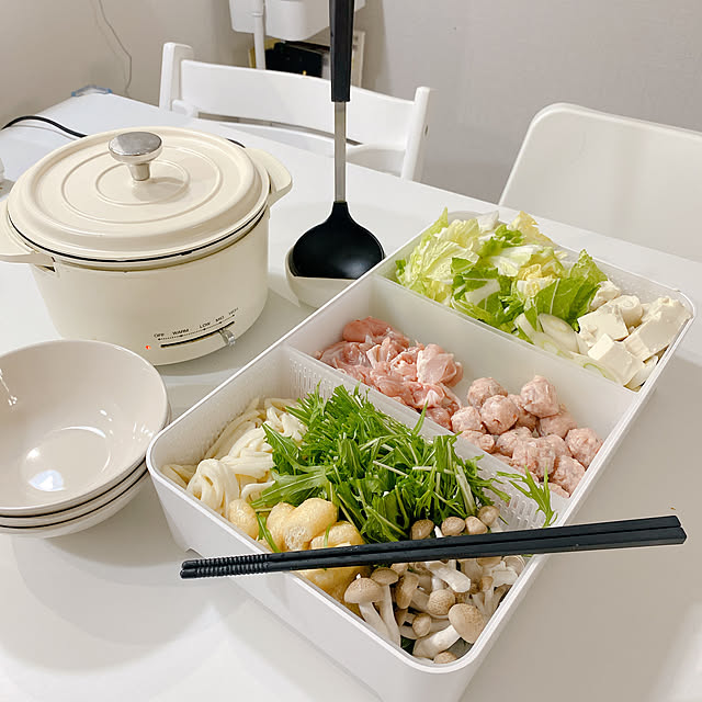 お鍋の季節,卓上水切りトレー,シンプルインテリア,シンプルライフ,白い家,シンプリスト,すっきり暮らす,シンプルな暮らし,towerシリーズ,山善,山善キャセロール鍋,My Desk chamihomeの部屋