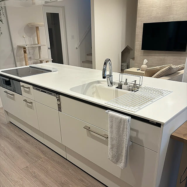 Kitchen,アイランドキッチン,ホワイトキッチン,リクシルノクト,リクシルキッチン fu_の部屋