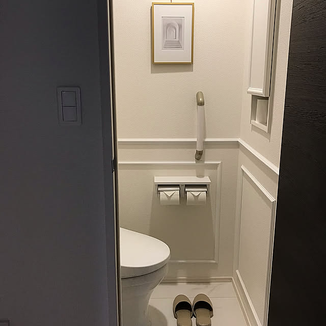 TOTO,モールディングDIY,RoomClipの出逢いに感謝♡,サンゲツモールディング,モールディング,海外インテリアに憧れる,素敵な出会いに感謝♡,トイレDIY,建売住宅,いいね&フォローありがとうございます☆,IKEA,Bathroom,シンプルインテリア,壁紙屋本舗 mamikoの部屋