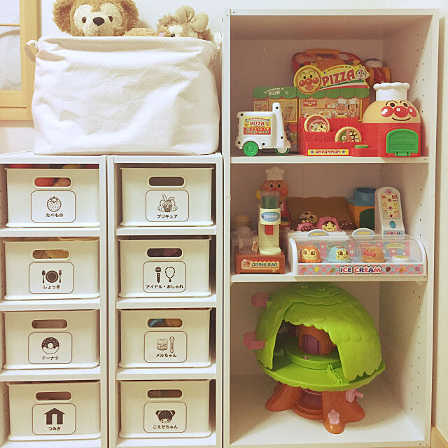 My Shelf,おかたづけ育,ラベリング,おもちゃ収納,ニトリ,キッズスペース,和室,おもちゃ部屋,カラーボックス収納,シンプル収納,カラーボックス ak-mnの部屋