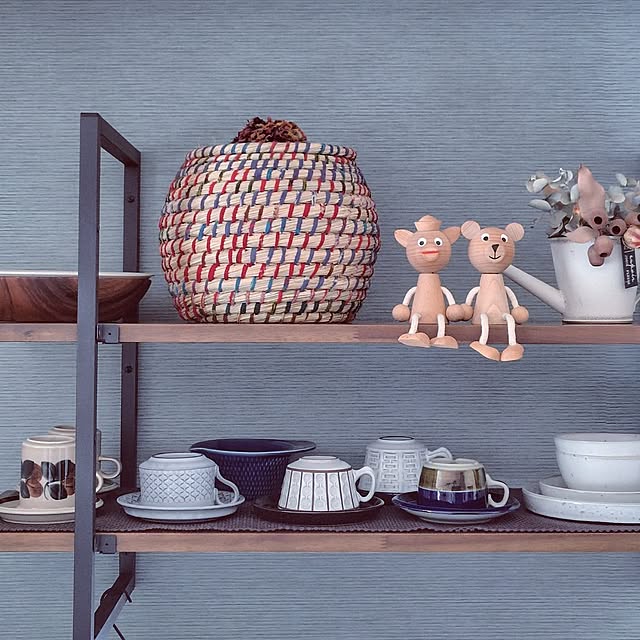 Kitchen,ドライフラワー,北欧インテリア,アラビア,アイアン,北欧ヴィンテージ,ヴィンテージ食器,お気に入りの器,グレーインテリア,ドライフラワーのある暮らし,好きなものに囲まれた暮らし,くすみブルー,パナソニックフレームシェルフ nahoの部屋