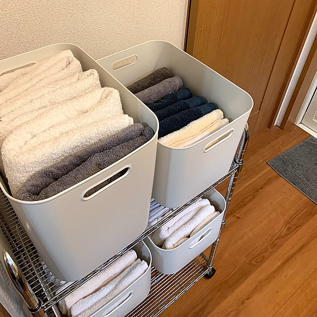 Bathroom,やわらかポリエチレンケース,ナチュラル,タオル,タオル収納,洗濯,シンプル,ナチュラルインテリア,ホームコーディ,ホームコーディのある暮らし,イオン ホームコーディ,夏の暮らし準備2024 cocoの部屋