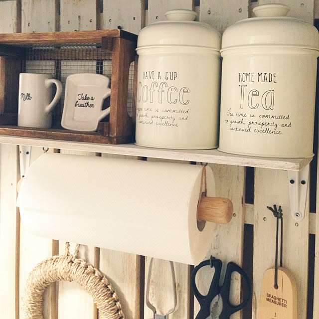 Kitchen,皆さんいつもありがとう♡,ホワイトナチュラル,キッチンペーパーホルダー 自作,Studio Clip,colle(3coins),100均の綿棒をリメイク yu_chanの部屋