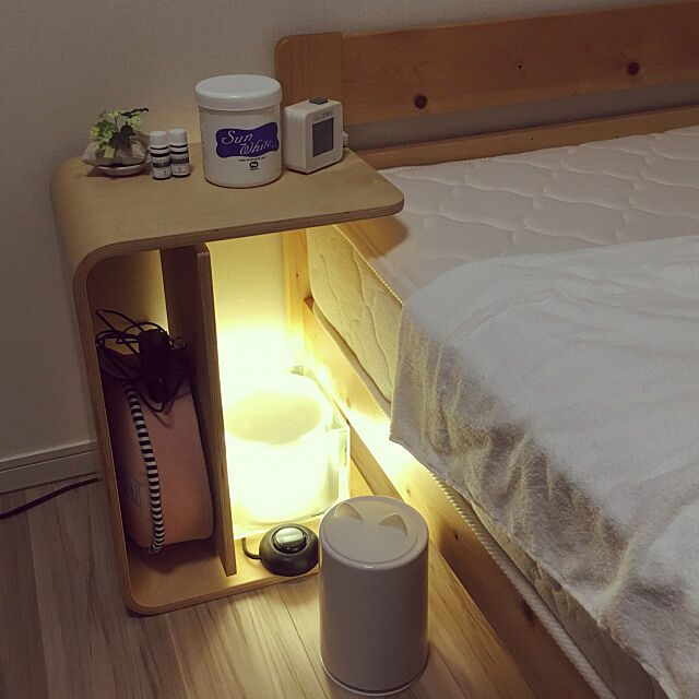 Bedroom,ケユカ,サイドテーブル,照明,Panasonic hirokichiの部屋
