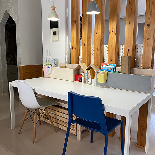 My Desk,学習机,スタディースペース,リビング学習,春の模様替え,IKEA,DIY,北欧インテリア,セルフリノベーション,カラフルインテリア Yukanenkoの部屋