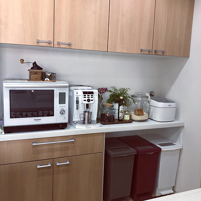 Panasonic,デロンギ,デロンギの全自動コーヒーマシーン,ナチュラル,いいね嬉しいです♡,観葉植物,Kitchen YMZKの部屋