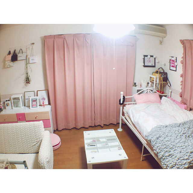 Overview,ピンク×グレー,ピンク×ホワイト,ホワイト,ピンク,実家暮らし,DIY,ニトリ maayu1222の部屋