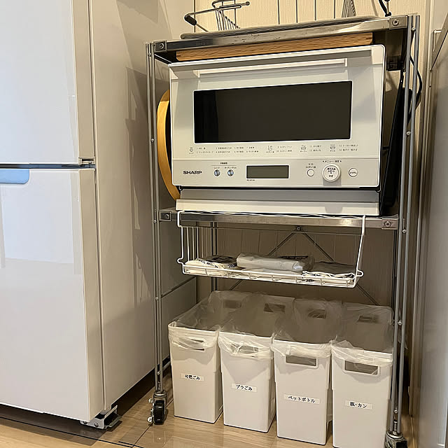 Kitchen,ホワイト家電,キッチン周り,セリア,ゴミ箱,ゴミ箱 分別,ゴミ箱DIY,ナチュラル,一人暮らし,無印良品,IKEA,ホワイトインテリア,シンプルインテリア,日用品 masa_0204の部屋