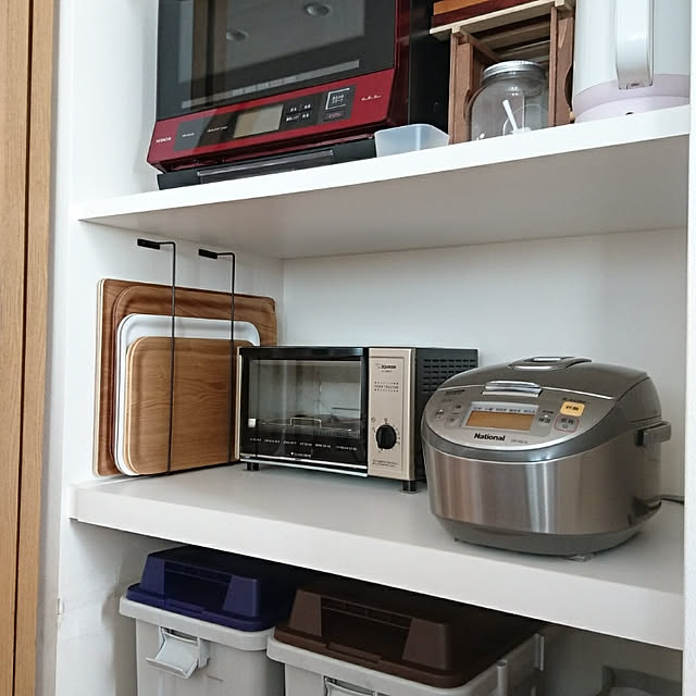 My Shelf,組み合わせ,100均アイテム,100均,収納,造作食器棚,セリア,アイアンバー,無印良品,ナフコ21スタイル,トレイ,トレイ収納 yukoの部屋