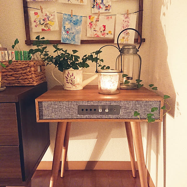 My Desk,スピーカーテーブル,観葉植物,緑のある暮らし,一人暮らし,ひとり暮らし,賃貸,賃貸アパート,癒し,キャンドルホルダー,キャンドル,サイドテーブル zunnchiの部屋