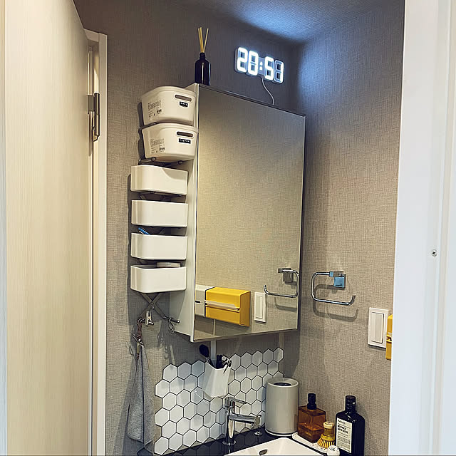 サニタリー,NOLLATTA,IKEA,ひとり暮らし,ideaco,洗面台周り,セリアDIY,狭小,DIY,メイクスペース,Bathroom Miniの部屋