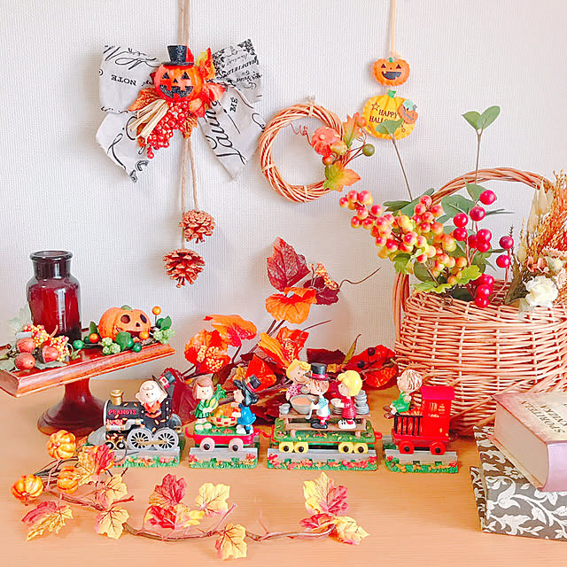 snoopy,ビン,造花,籠,秋,ハロウィン,フェイクグリーン,ナチュラル,雑貨,My Shelf mickey.yuko526の部屋