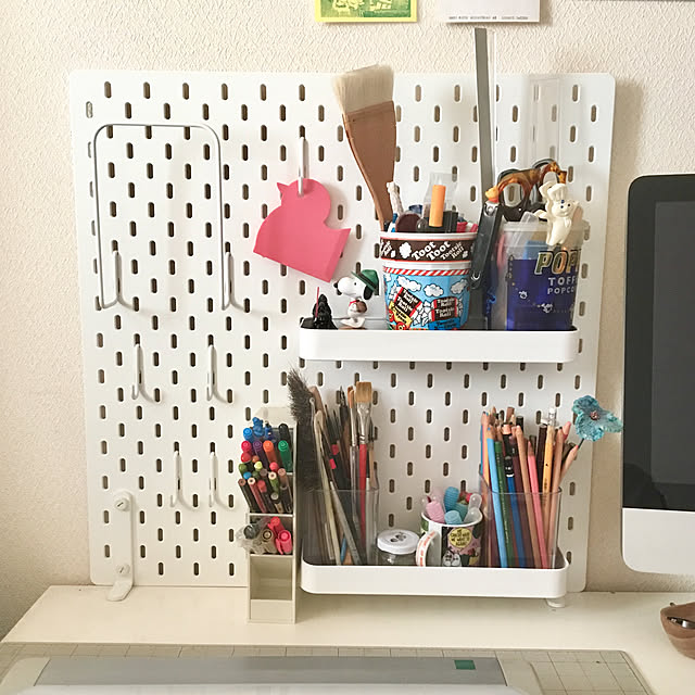 My Desk,IKEA,文房具収納,SKÅDIS（スコーディス）,ペグボード,デスク周り mari_tak5の部屋