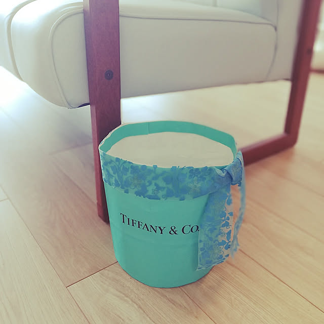 Lounge,再利用,紙袋リメイク,ハンドメイド,手作り,ティファニー,ゴミ箱,ブルー系 minmi-の部屋