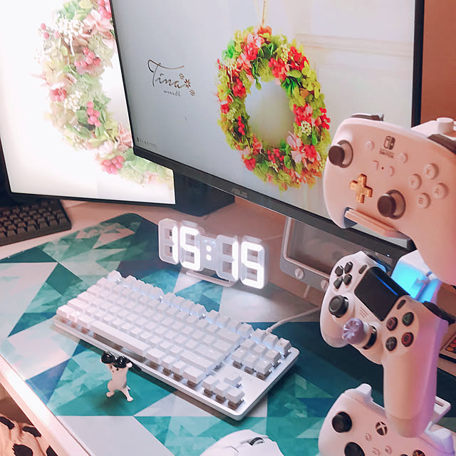 お気に入りの時計,ゲーミングPC,ゲーミングルーム,ゲーミングデスク,ノルオッタ,IKEA,時計,My Desk milkcocoaの部屋