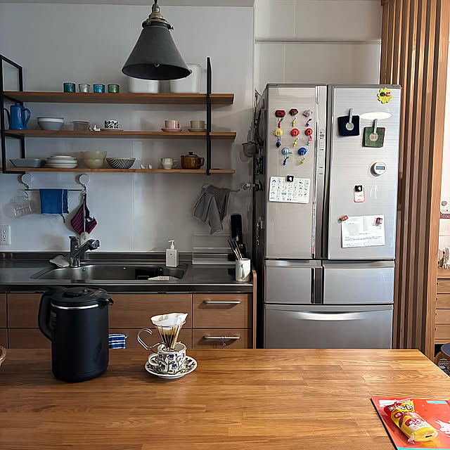 Kitchen,キッチンカウンター,リノベーション,マンション暮らし,いいねと、フォローの押し逃げすみません!,いいね!いつもありがとうございます♡,築古マンション,低予算リノベ,子どもと暮らす,好きな眺め,お気に入り sakiの部屋