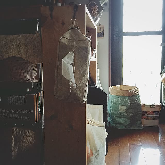Bedroom,おはようございます◡̈♥︎,キッチンの裏側,自作ステンシル,ゴミ箱隠し,米袋リメイク,ベッドまわりではありません ,カメラまーく(꒦ິ⌑꒦ີ),DIY kinu-sakuの部屋