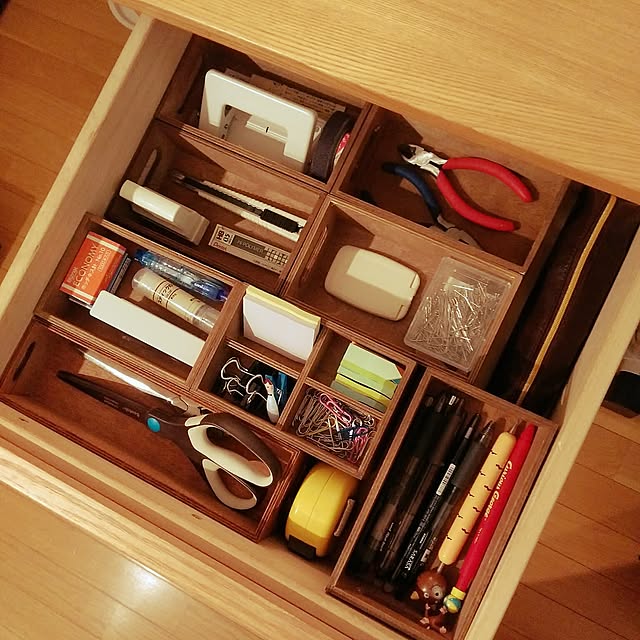 文房具収納,100均リメイク,コーヒー染め,無印良品,100均木箱,すっきり暮らしたい,賃貸,転勤族,木が好き,整理収納,My Desk,引き出し収納 johnの部屋