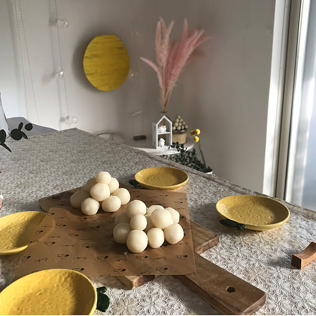 団子,お月見団子手作り,お月見団子,お月見,名月,中秋の名月,秋,段ボール,段ボールのお月様,パンパスグラス,黄色,My Desk Hi5の部屋