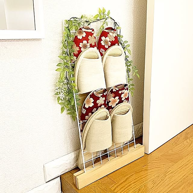 DIY,100均アイテム,フェイクグリーン,スリッパラック,玄関インテリア,Entrance,玄関収納,玄関収納DIY JUNの部屋