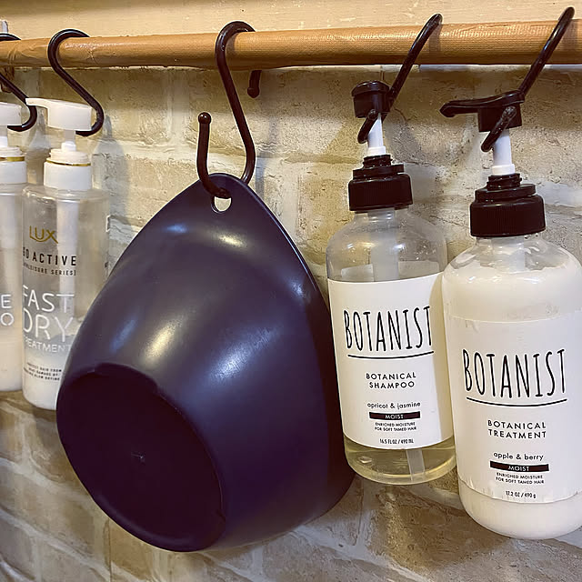 吊るす収納,ニトリの風呂桶,買ってよかったもの,団地,Bathroom,botanist,Luxファストドライ,S字フック,吊り下げ収納 mamiの部屋