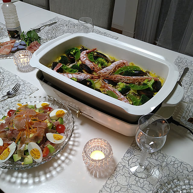 Kitchen,RC運営者様ありがとうございます,ブルーノホットプレートグランデ,RoomClipショッピング,おうち見直しキャンペーン,ブルーノホットプレートグランデ　深鍋,パエリア,BRUNO azukiの部屋