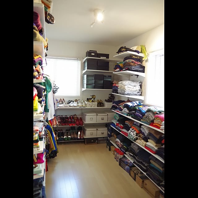 My Shelf,壁面収納,IKEA,クローゼット,ブラインド,洋服部屋,ALGOT,建売住宅,洋服収納,見せる収納,靴収納,衣類収納 meeの部屋