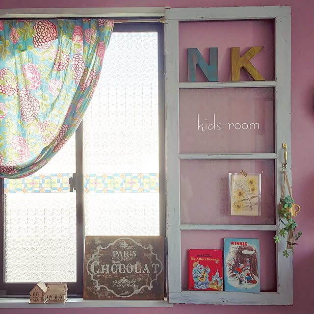 Bedroom,DIY,ペイント壁,ミックスインテリア,子供部屋,mt CASA,マスキングテープ,インスタ→nagi.kii_home,サンプリング kumiの部屋