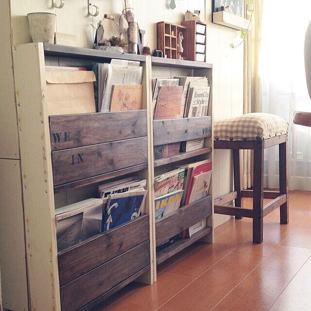 My Shelf,布張りイスDIY,マガジンラックDIY,生活感のごちゃごちゃすみません ma_saruの部屋