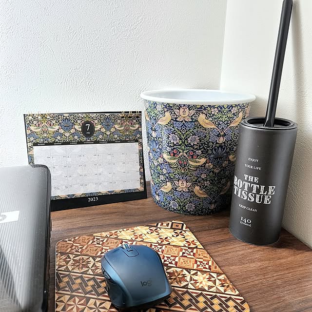 ゴミ箱,My Desk,モリス,ウィリアムモリス,イチゴ泥棒,ハンディモップ,ハンディモップ収納 shimaaadsの部屋