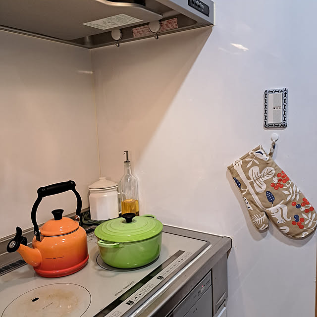 Kitchen,キッチン家電,ル・クルーゼ,クリッパン,ミトン,ケトル,見てくださってありがとうございます♡,イベント受賞ありがとうございます♡,NO RC NO LIFE☻*,心地よい暮らし,ココットロンド,ル・クルーゼ22cm,イベント参加♡ Ann+ROOMの部屋