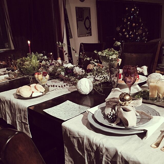 Kitchen,ディナーテーブル,クリスマス,食器,食べ物 sの部屋