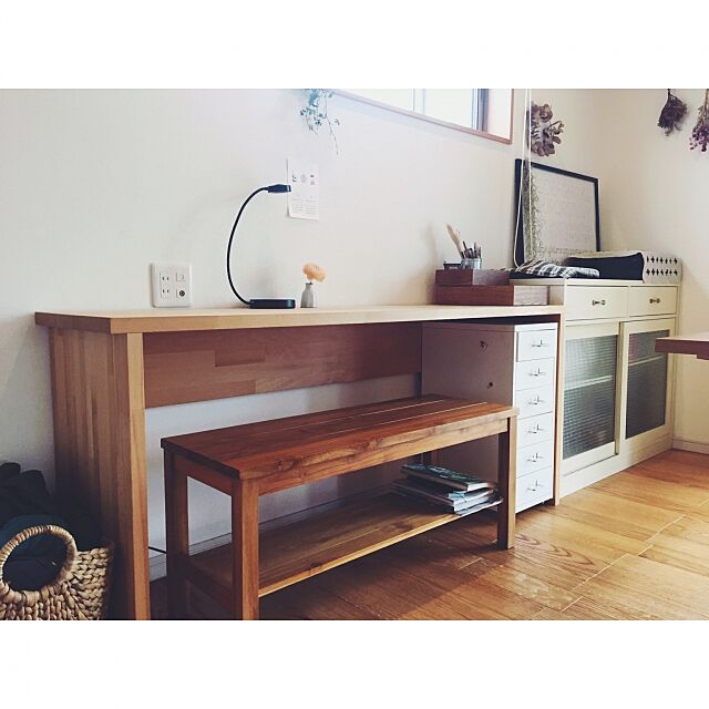 My Desk,ナチュラル,IKEA,unico,シンプル,学習机,リビング学習,こどもと暮らす。 komakiの部屋