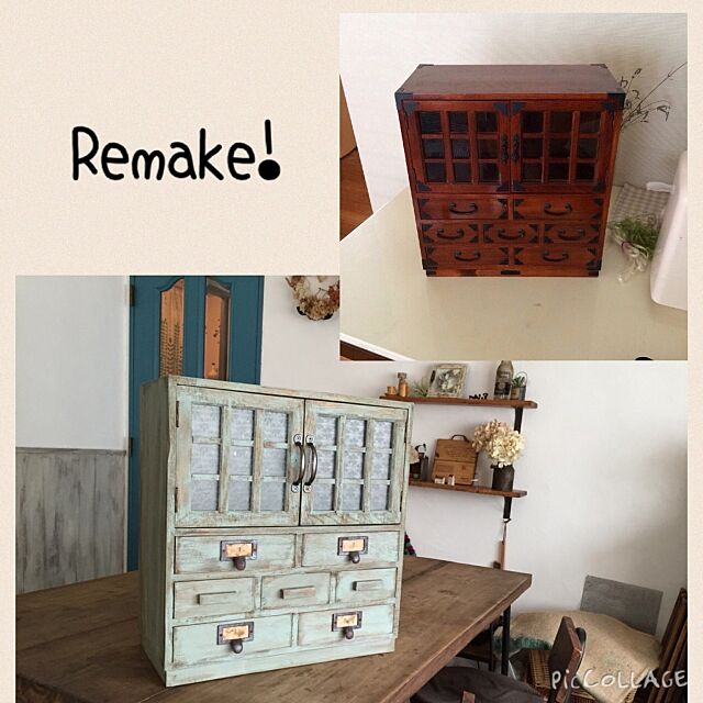 My Shelf,セリア,リメイク,リメイク家具,アンティーク風,和箪笥 1192tukuroの部屋
