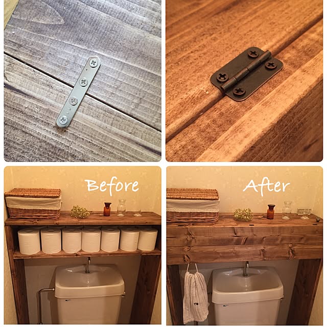 Bathroom,パタパタ扉,賃貸,DIY,DIY棚,トイレの棚,木工DIY,before→after,ナチュラル,医療瓶 tocotoco.10の部屋