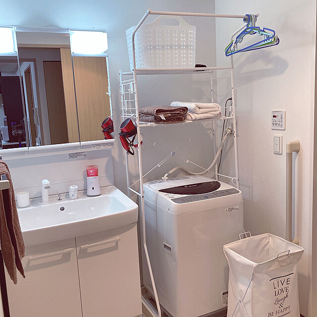 ニトリ,Bathroom,洗濯機ラック,洗濯機まわり,賃貸,洗面所 Haruekoの部屋