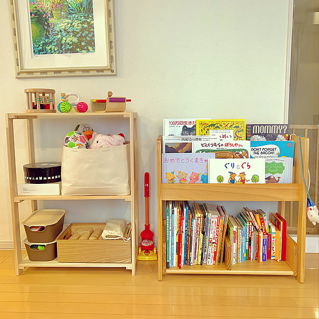 パインラック,ウッドラック,こどものいる暮らし,絵本棚,おもちゃ収納,ニトリ,Lounge,無印良品 Natsumiの部屋
