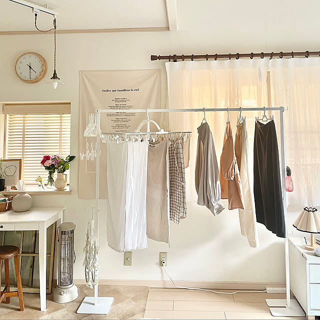 Lounge,シンプルナチュラル,白が好き,部屋干し対策,室内物干し,部屋干し,室内干し,ネット通販,ホワイトインテリア,ナチュラルインテリア,楽天で買ったもの,花のある暮らし,楽天スーパーセール,ホワイトナチュラル,IGやってます mikaの部屋