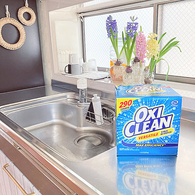 コメントスルーで大丈夫です♡,キッチンリセット,オキシクリーン漬け,オキシクリーン,ヒヤシンス咲きました♪,ヒヤシンス水栽培,習慣,綺麗を保ちたい,綺麗を保つ,北欧,ナチュラル,シンプル,ホワイト,北欧ナチュラル,掃除しやすく,スッキリ暮らす,Kitchen ruruの部屋