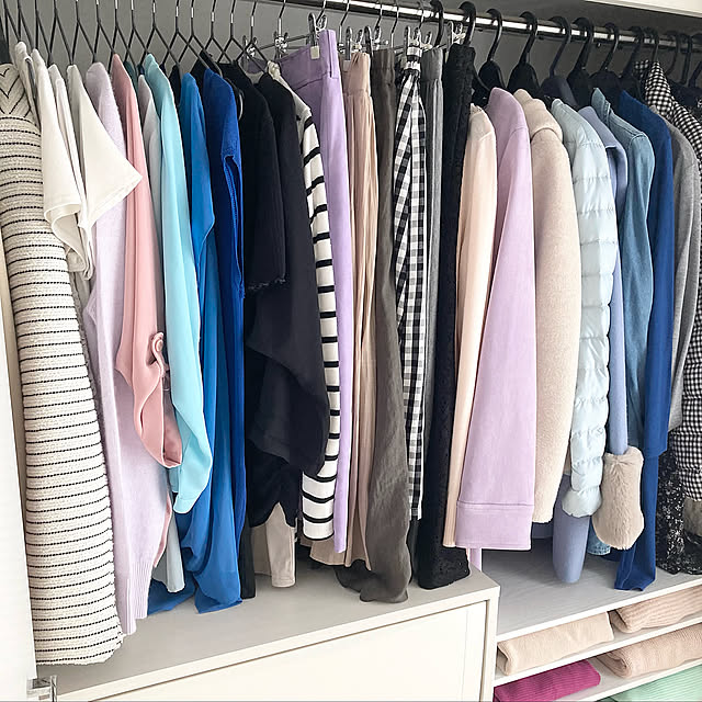 ニトリ,洋服収納,クローゼット収納,断捨離,シンプルインテリア,モノトーンインテリア,ホワイト×グレー,ホワイトインテリア,My Shelf yu-yuukiの部屋