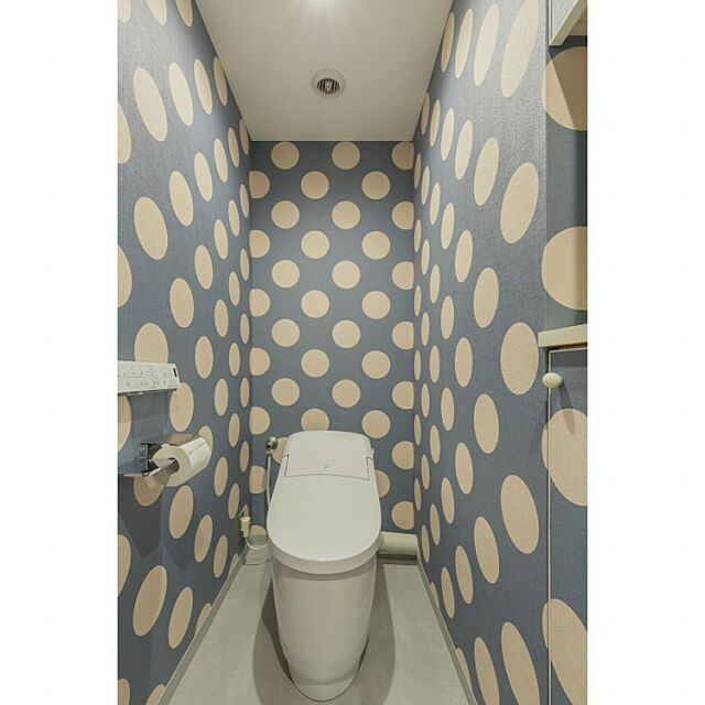 Bathroom,LIXIL,プレアスLSタイプ,水玉の壁紙 stcm.homeの部屋