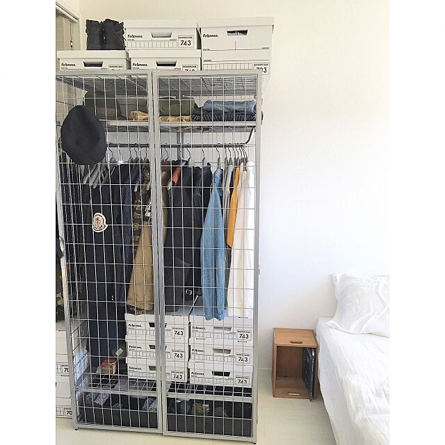Bedroom,バンカーズボックス,服収納,クローゼット,収納,IKEA,イケア,すっきり暮らす nanoの部屋