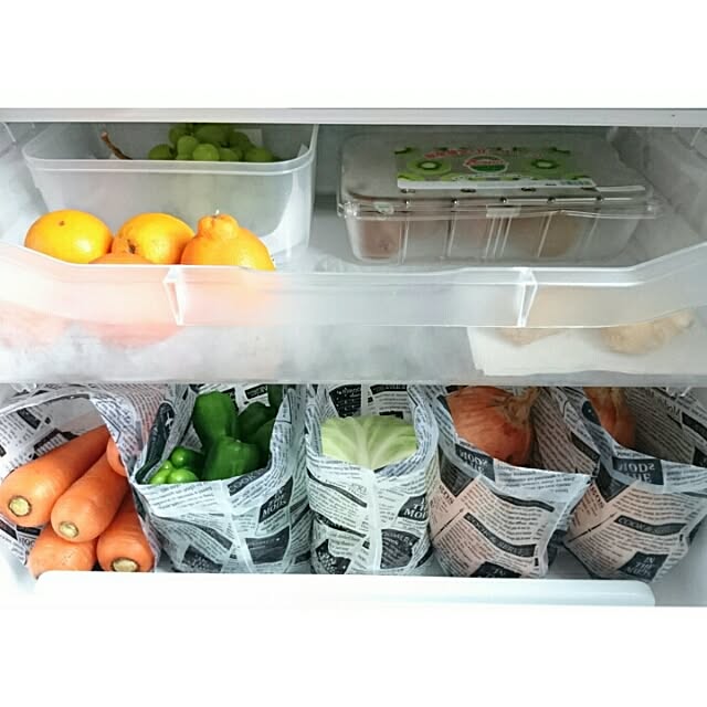 Kitchen,冷蔵庫の中,野菜室,水切りゴミ袋,キャンドゥ,コストコ,保存100＊ｱﾘｶﾞﾄｳ＊ yumiの部屋