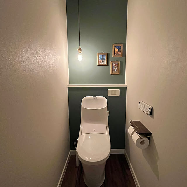 Bathroom,ゴッホ展,ゴッホ,ペンダントライトのある暮らし,ペンダントライト,トイレの壁,トイレットペーパーホルダー,トイレのインテリア,トイレ,アートのある暮らし,北欧,LIXILトイレ,LIXIL akashirokiroの部屋
