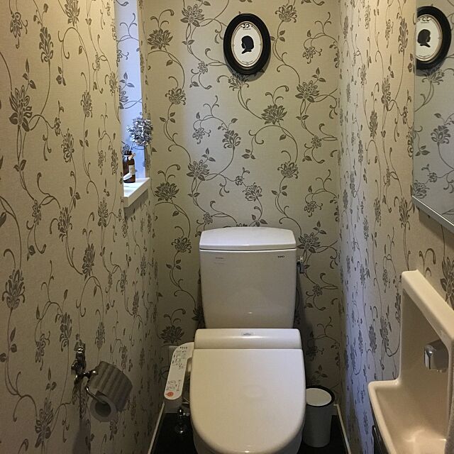 Bathroom,花柄壁紙,シャビーシック risaの部屋